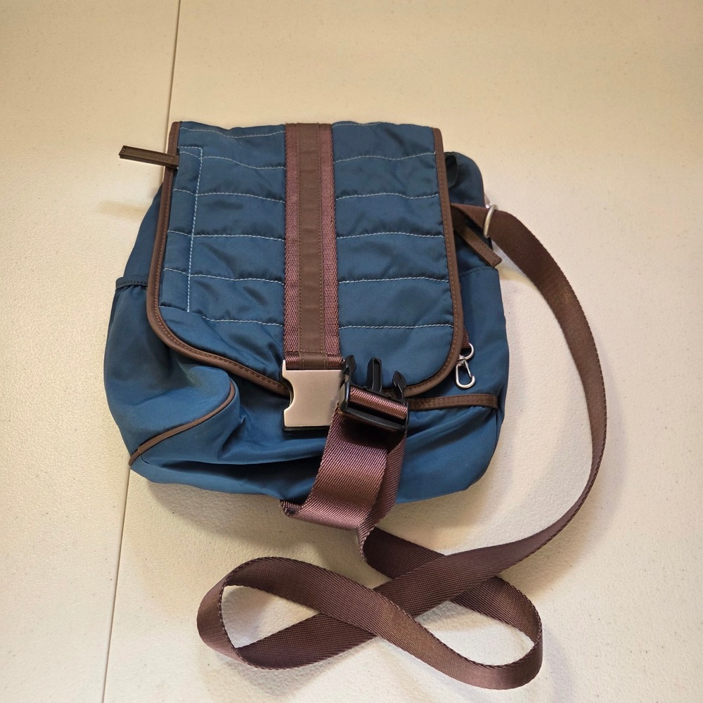Ellington‎ Teal Quilted Crossbody Bag Adjustable Strap Buckle Closure